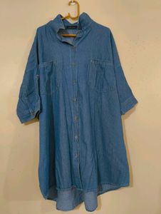 Denim Oversized Shirt Dress