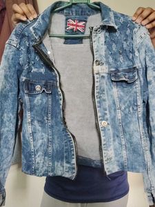 Stylish Acid Wash Denim Jacket