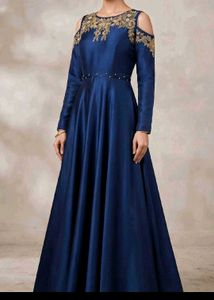Stunning Royal Blue Embroidered Gown