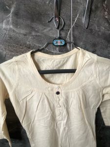 Elegant Cream 3/4 Sleeve Top