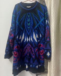Vintage Patterned Knit Sweater top