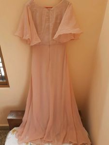 🔥LOW PRICE🔥 Elegant Pink Gown with Lace Detail