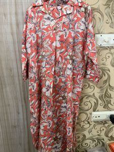 Floral Print Cotton Kurta set with  pant