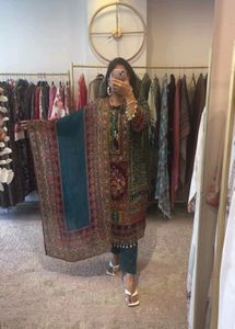 REAL MIRROR &amp; DIAMOND HANDWORK KURTI SET