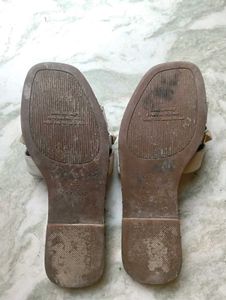 White Studded Slide Sandals