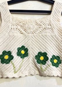 Crocheted Floral Tank Top