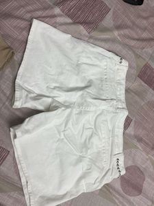 white beaded shorts