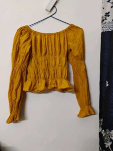 cute yellow off shoulder top