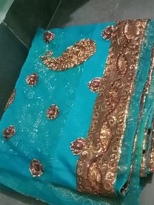 Totally New Sea Green Saree Wear Only Once