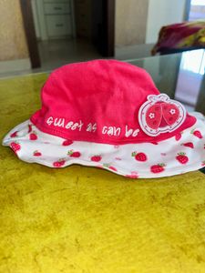 Strawberry & Ladybug Baby Sun Hat