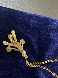 Floral Lapel Pin with Chain
