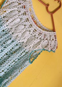 Sky Blue Shaded Crochet Top