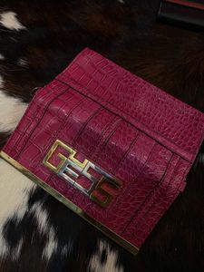 Guess Pink Croc Clutch