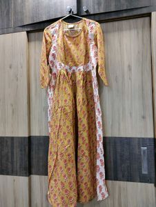 Yellow Floral Print Kurta fix price