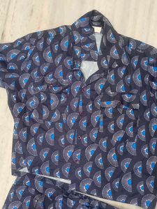 Stylish Navy Blue Printed Co-ord Set