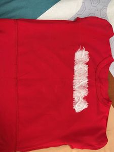Red 'DANCE' Graphic crop top