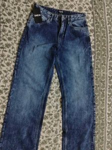 SHEIN Women's Mid High Waist Straight Leg Jeans