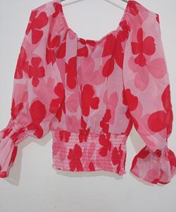Pink Color Crop Top
