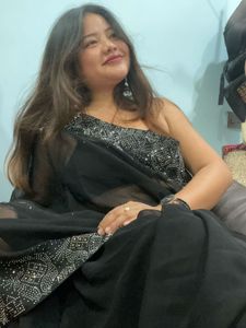 Elegant Black Embellished Saree
