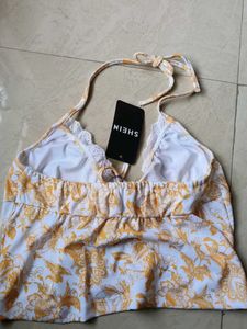 Floral Halter Neck Bikini Top