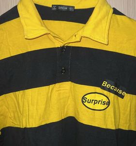 Yellow &amp; Black Striped Polo Shirt