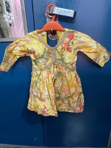 Yellow Floral Gharara Set for Girls