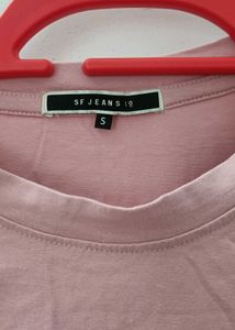 Pink Graphic Crop T-Shirt