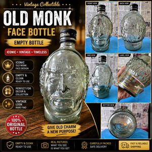 Vintage Old Monk Face Bottle 🍾✨
