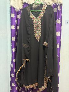 Embroidered Black Kurta Set
