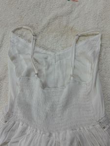 White Lace Trim Sundress