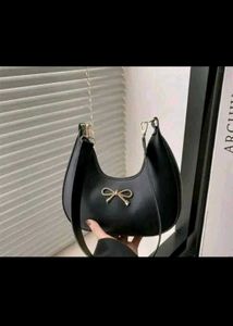Chic Black Bow Hobo Bag