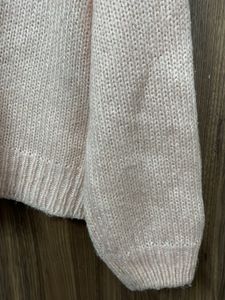 Baby Pink V-Neck Knit Sweater