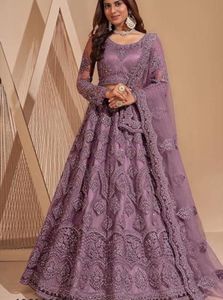 Stunning Lilac Embroidered Lehenga Choli Dupatta