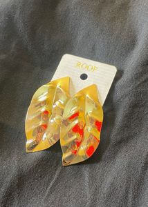 Gold Leaf Statement Earrings