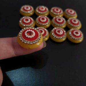 yellow and red diamond embellishment