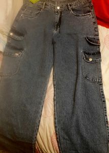 Women's New Wide Leg Cargo Denims