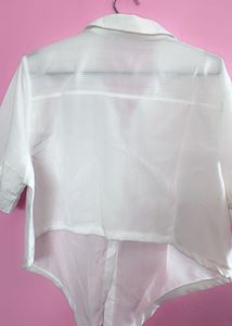 White Shirt With Front Knot