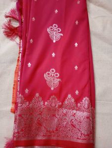 Elegant Pink Banarasi Silk Saree
