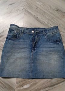 Blue Denim Mini Skirt