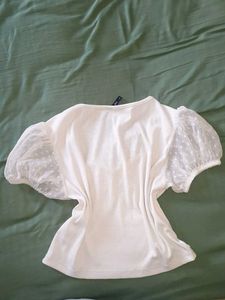 white crop top and sheer over layer