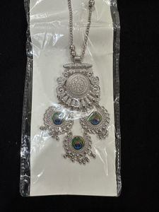 Morpankh Design Oxidised Silver Necklace Set