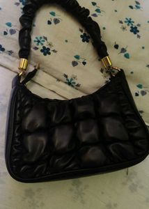 Chic Black Padded Shoulder Bag