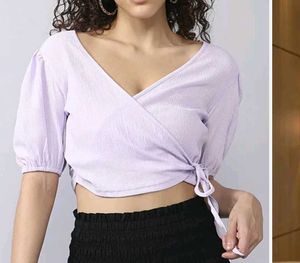 Shein Lavender Wrap Top