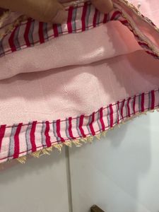 Vibrant Yellow and pink saree set
