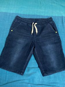 Dark Wash Denim Shorts( navi blue)