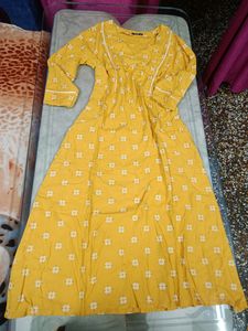 Pretty A Line Kurta With White Print