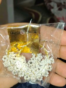 Fashion White Beaded Hoop Earrings