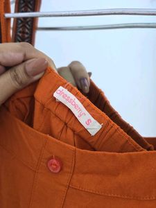 Dressbery Orange Sundress with Tribal Strap Detail