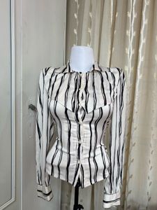Chic Striped Button-Up Blouse