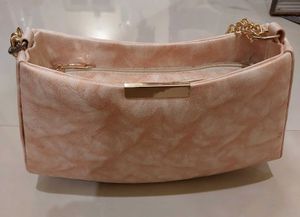 Stylish Pink Hobo Bag with Gold Chain